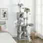Árbol Rascador Grande para Gatos 192 cm con 3 Camas 2 Casitas 2 Hamacas Escalera Rascadora Postes de Sisal Gris Claro