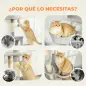 Árbol Rascador Grande para Gatos 192 cm con 3 Camas 2 Casitas 2 Hamacas Escalera Rascadora Postes de Sisal Gris Claro