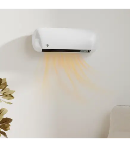 Calefactor Eléctrico de Pared 2000W con 3 Modos Pantalla LED Termostato Temporizador y Oscilación Blanco