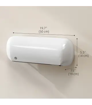 Calefactor Eléctrico de Pared 2000W con 3 Modos Pantalla LED Termostato Temporizador y Oscilación Blanco