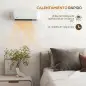 Calefactor Eléctrico de Pared 2000W con 3 Modos Pantalla LED Termostato Temporizador y Oscilación Blanco