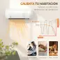 Calefactor Eléctrico de Pared 2000W con 3 Modos Pantalla LED Termostato Temporizador y Oscilación Blanco