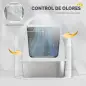 Arenero para Gatos de Acero Inoxidable XL Cerrado con Tapa Abatible Borde Alto Pala Metálica Antifugas Gris Claro Arenero para Gatos de Acero Inoxidable XL Cerrado con Tapa Abatible Borde Alto Pala Metálica Antifugas Gris Claro