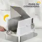 Arenero para Gatos de Acero Inoxidable XL Cerrado con Tapa Abatible Borde Alto Pala Metálica Antifugas Gris Claro Arenero para Gatos de Acero Inoxidable XL Cerrado con Tapa Abatible Borde Alto Pala Metálica Antifugas Gris Claro