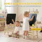 Pizarra Infantil Caballete Caballete de Madera con Pizarra Doble Cara Reloj Ábaco y Borrador para +2 Años Natural Pizarra Infantil Caballete Caballete de Madera con Pizarra Doble Cara Reloj Ábaco y Borrador para +2 Años Natural