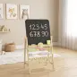 Pizarra Infantil Caballete Caballete de Madera con Pizarra Doble Cara Reloj Ábaco y Borrador para +2 Años Natural Pizarra Infantil Caballete Caballete de Madera con Pizarra Doble Cara Reloj Ábaco y Borrador para +2 Años Natural