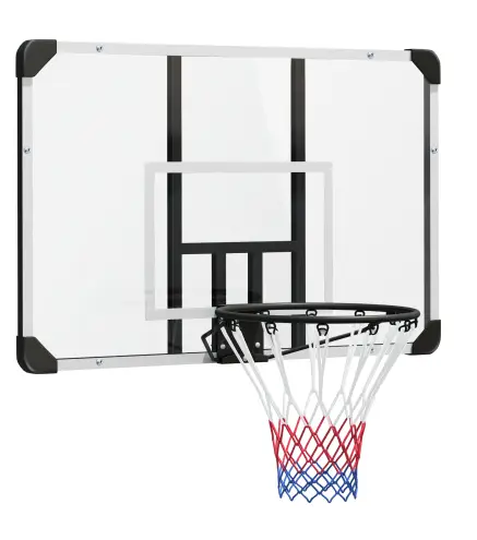 Canasta de Baloncesto de Pared Aro de Baloncesto con Red y Marco de Acero para Exterior 113x61x73 cm Blanco y Negro
