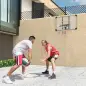 Canasta de Baloncesto de Pared Aro de Baloncesto con Red y Marco de Acero para Exterior 113x61x73 cm Blanco y Negro