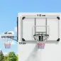 Canasta de Baloncesto de Pared Aro de Baloncesto con Red y Marco de Acero para Exterior 113x61x73 cm Blanco y Negro