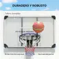 Canasta de Baloncesto de Pared Aro de Baloncesto con Red y Marco de Acero para Exterior 113x61x73 cm Blanco y Negro