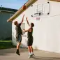 Canasta de Baloncesto de Pared Aro de Baloncesto con Red y Marco de Acero para Exterior 113x61x73 cm Blanco y Negro