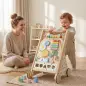 Andador Madera Bebé Caminador Bebé con Juguetes Montessori Control de Velocidad 5 Bloques Ruedas Natural