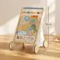Andador Madera Bebé Caminador Bebé con Juguetes Montessori Control de Velocidad 5 Bloques Ruedas Natural