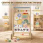 Andador Madera Bebé Caminador Bebé con Juguetes Montessori Control de Velocidad 5 Bloques Ruedas Natural