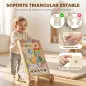 Andador Madera Bebé Caminador Bebé con Juguetes Montessori Control de Velocidad 5 Bloques Ruedas Natural