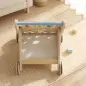 Andador Madera Bebé Caminador Bebé con Juguetes Montessori Control de Velocidad 5 Bloques Ruedas Natural