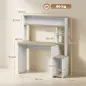 Mesa de Ordenador con Estantes Escritorio con Estanterías Soporte para Monitor CPU 114x45x138 cm Blanco y Natural