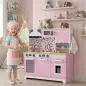 Cocina de Juguete de Madera con Accesorios de Acero Inoxidable Cafetera Máquina de Hielo Fregadero Fogones Rosa Cocina de Juguete de Madera con Accesorios de Acero Inoxidable Cafetera Máquina de Hielo Fregadero Fogones Rosa