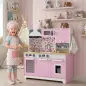 Cocina de Juguete de Madera con Accesorios de Acero Inoxidable Cafetera Máquina de Hielo Fregadero Fogones Rosa Cocina de Juguete de Madera con Accesorios de Acero Inoxidable Cafetera Máquina de Hielo Fregadero Fogones Rosa