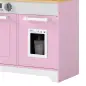 Cocina de Juguete de Madera con Accesorios de Acero Inoxidable Cafetera Máquina de Hielo Fregadero Fogones Rosa Cocina de Juguete de Madera con Accesorios de Acero Inoxidable Cafetera Máquina de Hielo Fregadero Fogones Rosa