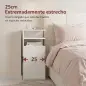 Juego de 2 Mesillas de Noche Dormitorio con Puerta Compartimentos Abiertos para Espacios Reducidos 25x30x60 cm Blanco Juego de 2 Mesillas de Noche Dormitorio con Puerta Compartimentos Abiertos para Espacios Reducidos 25x30x60 cm Blanco