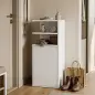 Juego de 2 Mesillas de Noche Dormitorio con Puerta Compartimentos Abiertos para Espacios Reducidos 25x30x60 cm Blanco Juego de 2 Mesillas de Noche Dormitorio con Puerta Compartimentos Abiertos para Espacios Reducidos 25x30x60 cm Blanco