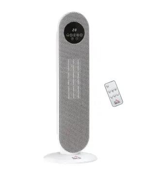 Calefactor Eléctrico Cerámico PTC 1300/2000W con Control Remoto 15–40 °C Oscilación de 45° Temporizador 12H Blanco