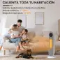 Calefactor Eléctrico Cerámico PTC 1300/2000W con Control Remoto 15–40 °C Oscilación de 45° Temporizador 12H Blanco