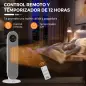 Calefactor Eléctrico Cerámico PTC 1300/2000W con Control Remoto 15–40 °C Oscilación de 45° Temporizador 12H Blanco