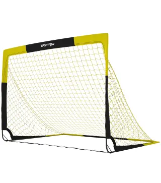 Portería de Fútbol Pop-Up Plegable Red Portátil con Bolsa de Transporte 4 Piquetas en U y Varillas de Fibra de Vidrio