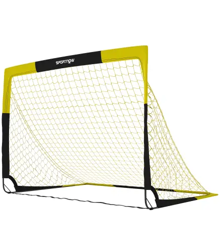 Portería de Fútbol Pop-Up Plegable Red Portátil con Bolsa de Transporte 4 Piquetas en U y Varillas de Fibra de Vidrio