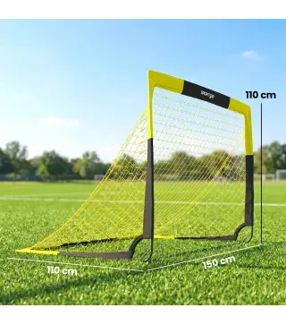 Portería de Fútbol Pop-Up Plegable Red Portátil con Bolsa de Transporte 4 Piquetas en U y Varillas de Fibra de Vidrio