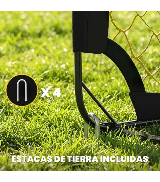 Portería de Fútbol Pop-Up Plegable Red Portátil con Bolsa de Transporte 4 Piquetas en U y Varillas de Fibra de Vidrio
