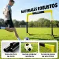 Portería de Fútbol Pop-Up Plegable Red Portátil con Bolsa de Transporte 4 Piquetas en U y Varillas de Fibra de Vidrio