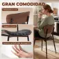 Set de 2 Sillas de Comedor Tapizadas de Piel Sintética con Respaldo Curvo Patas de Metal 49,5x49,5x80 cm Negro y Marrón