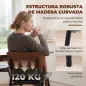 Set de 2 Sillas de Comedor Tapizadas de Piel Sintética con Respaldo Curvo Patas de Metal 49,5x49,5x80 cm Negro y Marrón