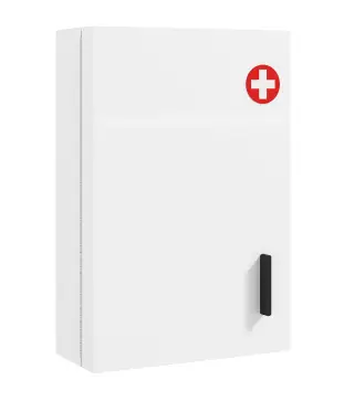 Botiquín de Pared con 6 Compartimentos Cerradura y 2 Llaves para Baño Cocina 40x18x60 cm Blanco