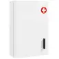 Botiquín de Pared con 6 Compartimentos Cerradura y 2 Llaves para Baño Cocina 40x18x60 cm Blanco
