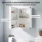 Botiquín de Pared con 6 Compartimentos Cerradura y 2 Llaves para Baño Cocina 40x18x60 cm Blanco