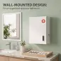 Botiquín de Pared con 6 Compartimentos Cerradura y 2 Llaves para Baño Cocina 40x18x60 cm Blanco