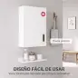 Botiquín de Pared con 6 Compartimentos Cerradura y 2 Llaves para Baño Cocina 40x18x60 cm Blanco