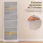 Alacena de Cocina Alta con 4 Puertas con Bisagras de Cierre Suave Estantes Ajustables 2 Compartimentos Abiertos Blanco Alacena de Cocina Alta con 4 Puertas con Bisagras de Cierre Suave Estantes Ajustables 2 Compartimentos Abiertos Blanco