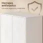 Alacena de Cocina Alta con 4 Puertas con Bisagras de Cierre Suave Estantes Ajustables 2 Compartimentos Abiertos Blanco Alacena de Cocina Alta con 4 Puertas con Bisagras de Cierre Suave Estantes Ajustables 2 Compartimentos Abiertos Blanco