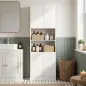 Alacena de Cocina Alta con 4 Puertas con Bisagras de Cierre Suave Estantes Ajustables 2 Compartimentos Abiertos Blanco Alacena de Cocina Alta con 4 Puertas con Bisagras de Cierre Suave Estantes Ajustables 2 Compartimentos Abiertos Blanco