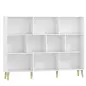 Librería de 3 Niveles con 10 Cubos Patas de Madera Maciza 140x24x107 cm Blanco Librería de 3 Niveles con 10 Cubos Patas de Madera Maciza 140x24x107 cm Blanco