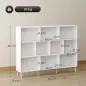Librería de 3 Niveles con 10 Cubos Patas de Madera Maciza 140x24x107 cm Blanco Librería de 3 Niveles con 10 Cubos Patas de Madera Maciza 140x24x107 cm Blanco