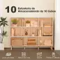Librería de 3 Niveles con 10 Cubos Patas de Madera Maciza 140x24x107 cm Blanco Librería de 3 Niveles con 10 Cubos Patas de Madera Maciza 140x24x107 cm Blanco