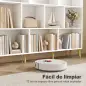 Librería de 3 Niveles con 10 Cubos Patas de Madera Maciza 140x24x107 cm Blanco Librería de 3 Niveles con 10 Cubos Patas de Madera Maciza 140x24x107 cm Blanco