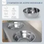 Comedero Elevado para Perros con 2 Cuencos Extraíbles de Acero Inoxidable 58,4x30,5x25,4 cm Gris Comedero Elevado para Perros con 2 Cuencos Extraíbles de Acero Inoxidable 58,4x30,5x25,4 cm Gris