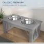 Comedero Elevado para Perros con 2 Cuencos Extraíbles de Acero Inoxidable 58,4x30,5x25,4 cm Gris Comedero Elevado para Perros con 2 Cuencos Extraíbles de Acero Inoxidable 58,4x30,5x25,4 cm Gris
